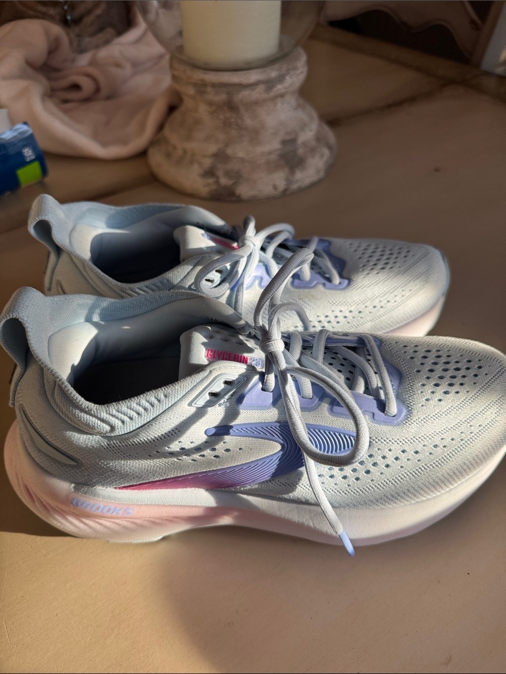 Brooks Women's Pale Blue Running Shoes with Lilac Details - Picture 6 of 10